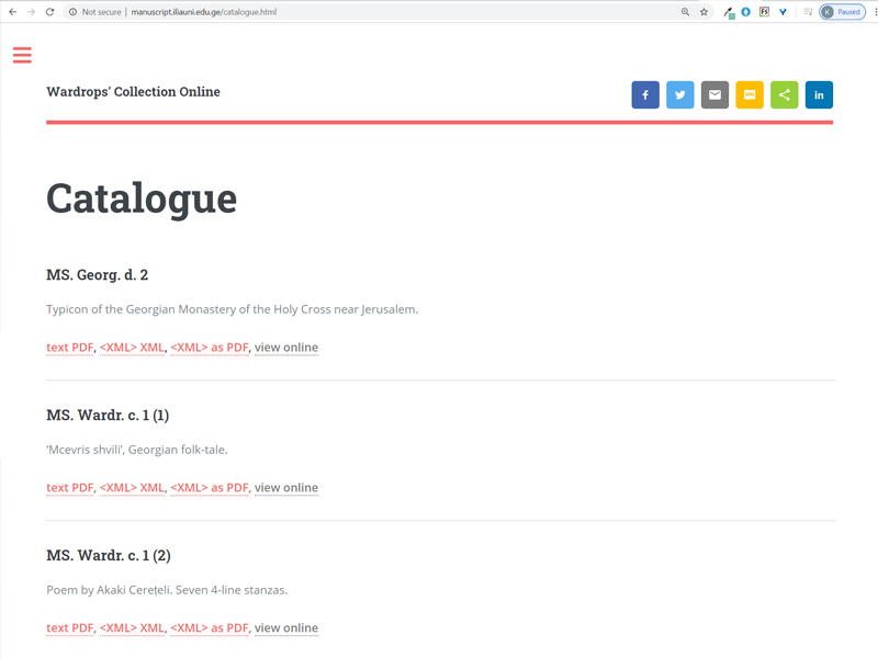 Catalogue